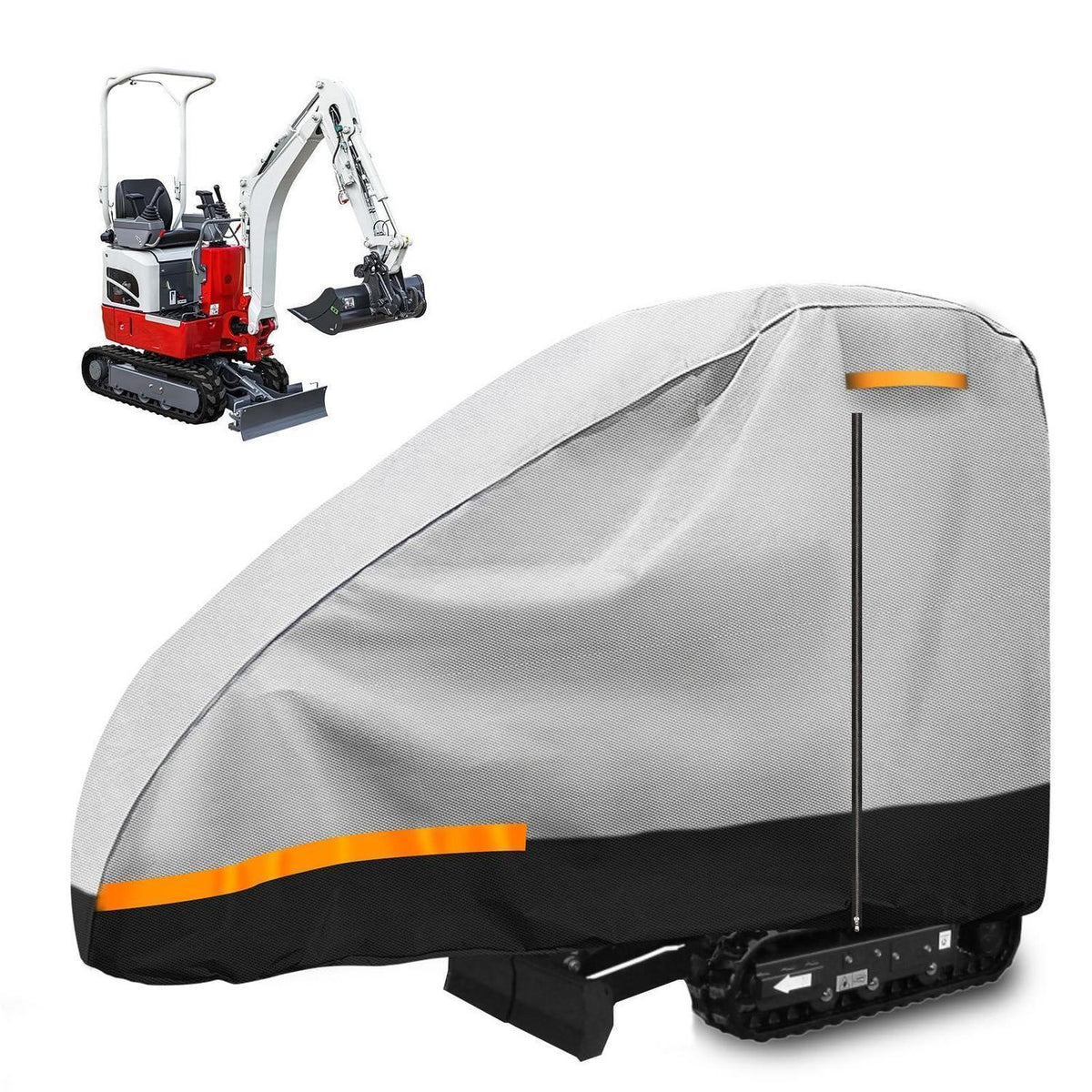 Minibagger Abdeckplane 300D Wasserdicht mit Reißverschluss Tür