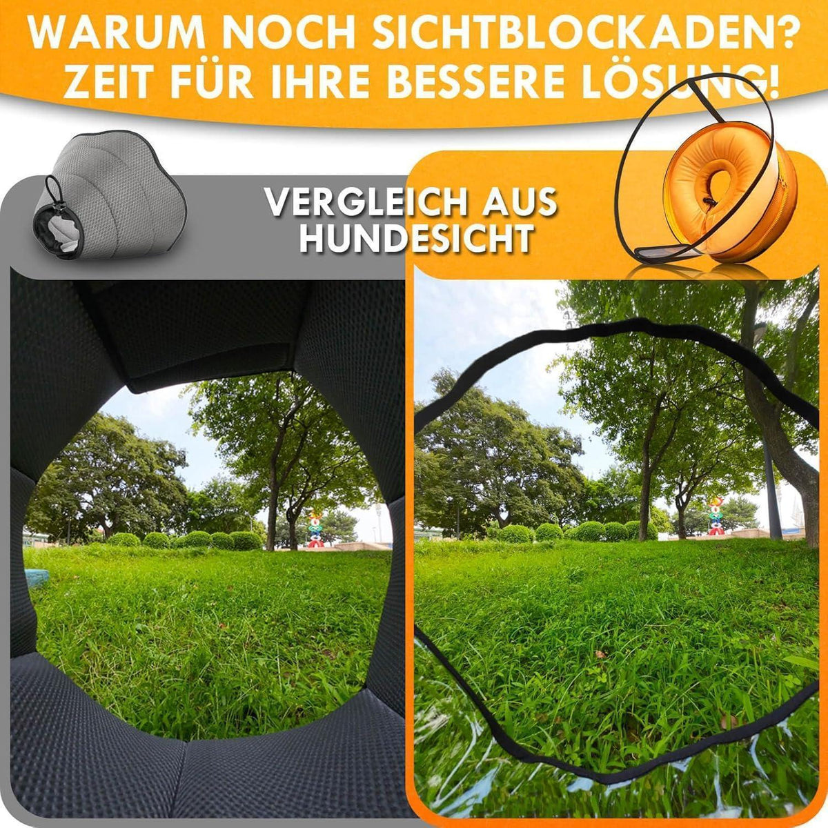 Aufblasbare Hundehalskrause 2in1 – Leckschutz & Komfort [Größe 1]