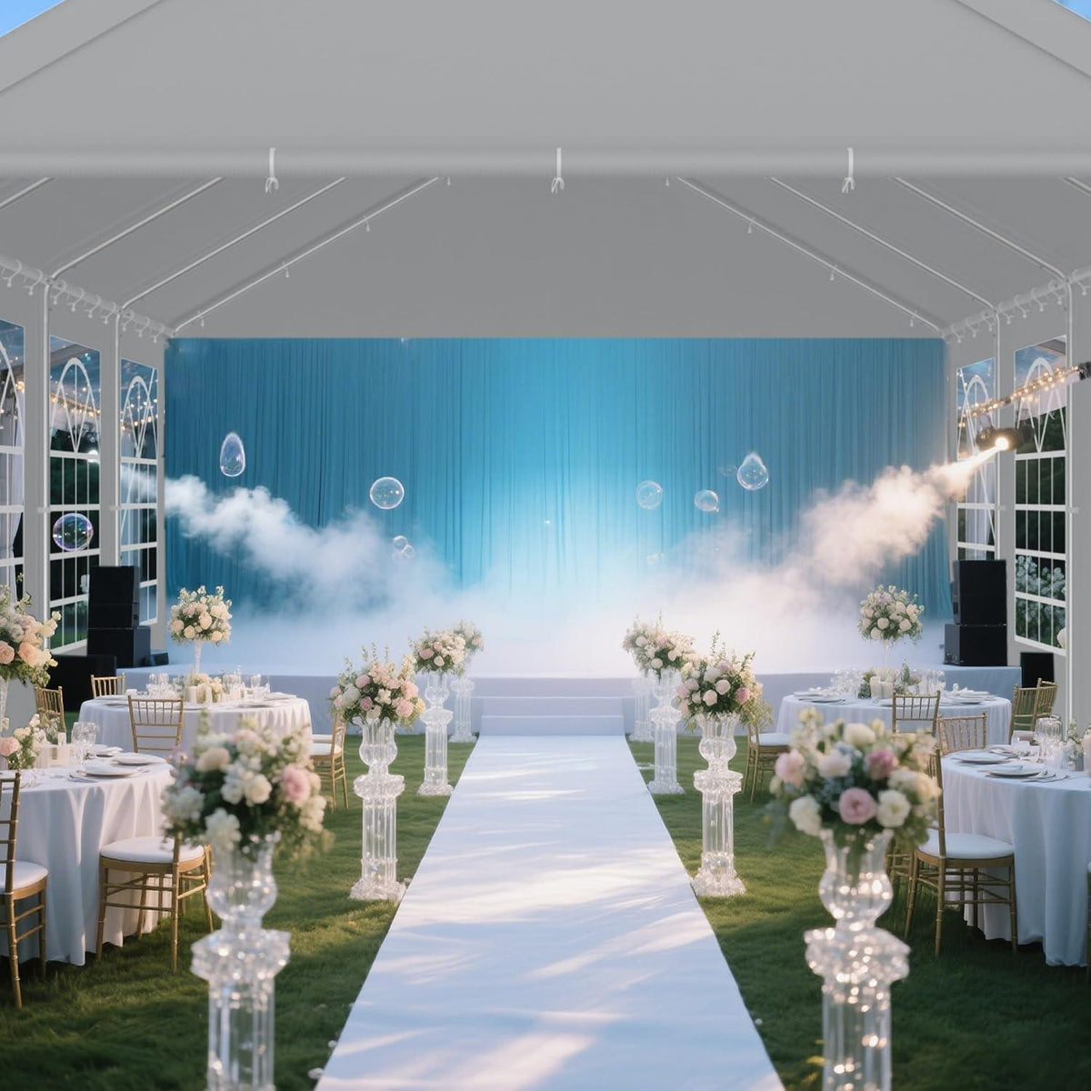 Pavillon 4x8m mit Seitenteilen & Fenster – Partyzelt für Garten & Events