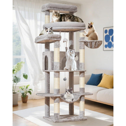 XXL Kratzbaum für Katzen – 180cm, Stabil & mit Hängematte