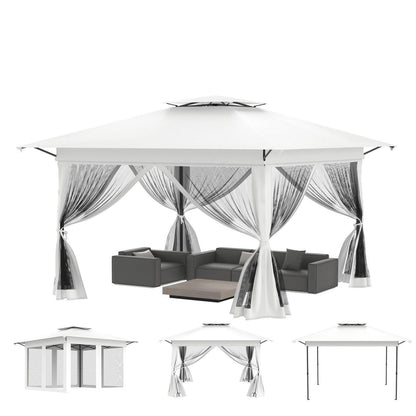4x4m Faltpavillon mit UV-Schutz & Moskitonetz