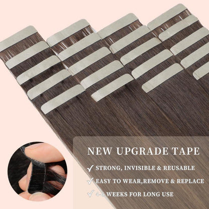 Echthaar Tape Extensions Braun Balayage 60cm (24 Zoll)