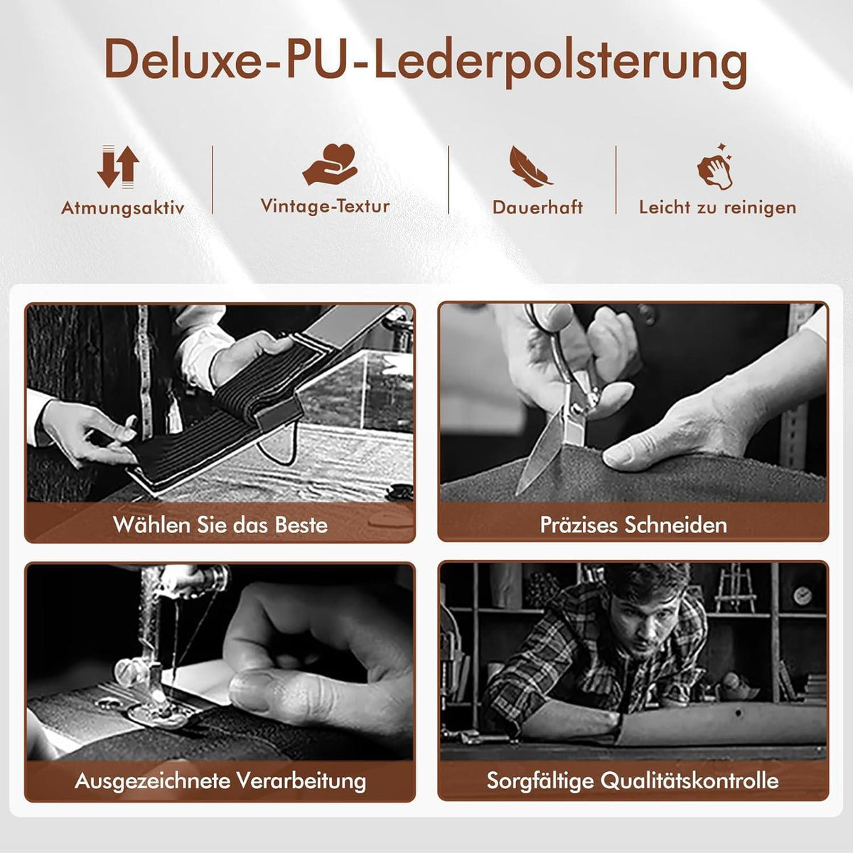 Verstellbarer Barhocker mit Fußstütze – Schwerlast, Weiß