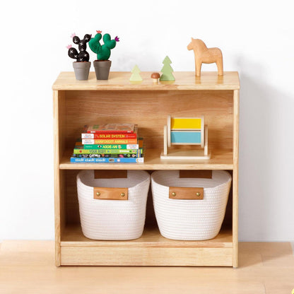 Gummibaumholz Montessori Regal 60cm – Kleinkind Bücherregal