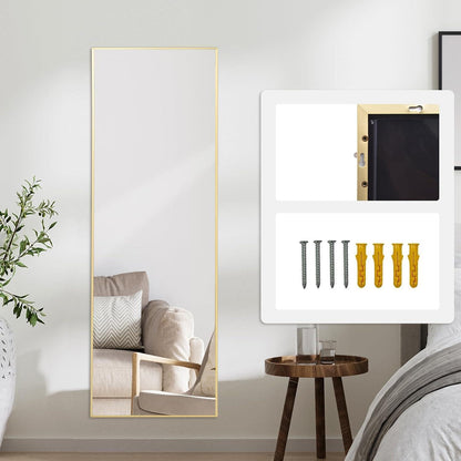 Über-Tür-Spiegel Gold – 122x35cm, Vollbild, Wandmontage