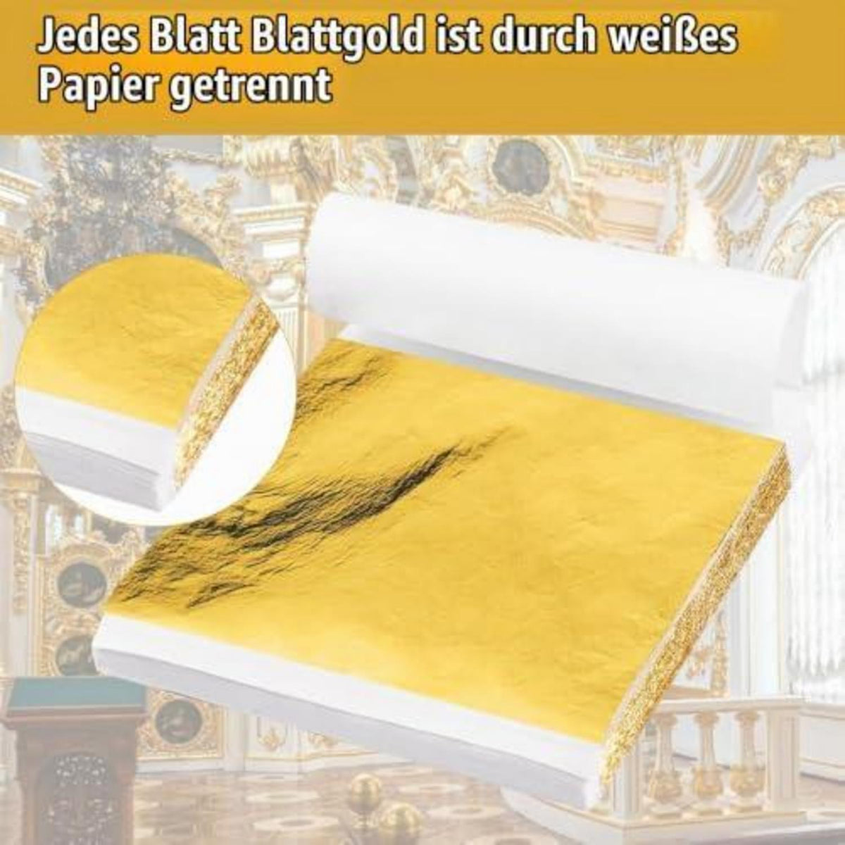 Blattgold Imitation 300 Blatt zum Basteln – 3 Farben