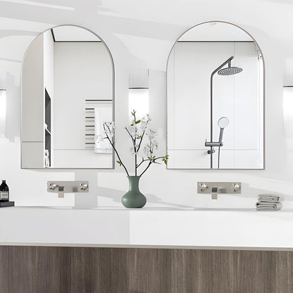 Gewölbter Wandspiegel 50x75 cm Silber – Badezimmer & Deko