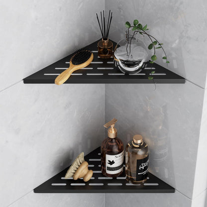Eck-Duschregal Edelstahl Schwarz – 2er Set ohne Bohren