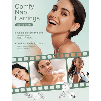 Helix Piercing Set | 12er Set Ohrringe Chirurgenstahl & CZ