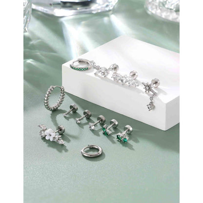 Helix Piercing Set | 12er Set Ohrringe Chirurgenstahl & CZ