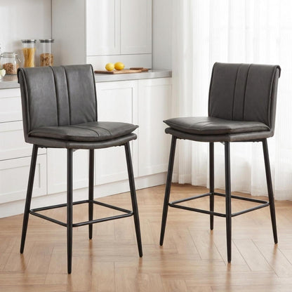 Barhocker Set Grau – Gepolsterte Bistrohocker für Bar & Küche
