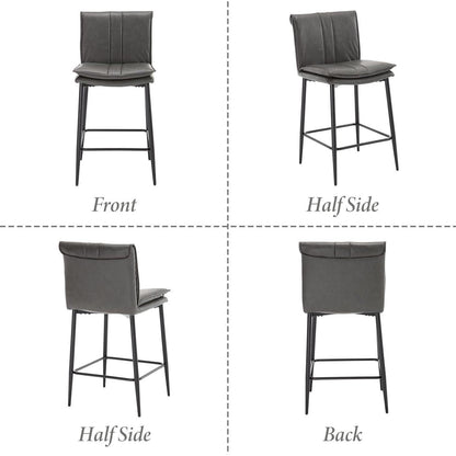 Barhocker Set Grau – Gepolsterte Bistrohocker für Bar & Küche