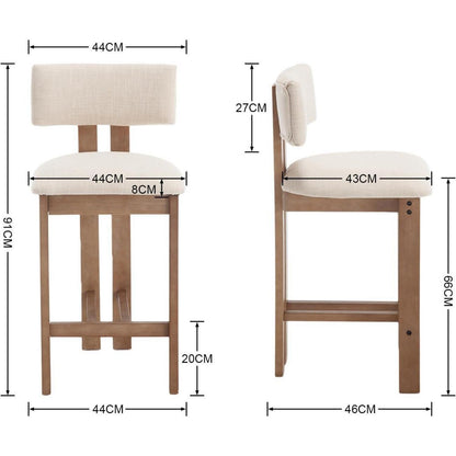 Beige Barhocker Set aus Holz mit Lehne – Komfort & Stil
