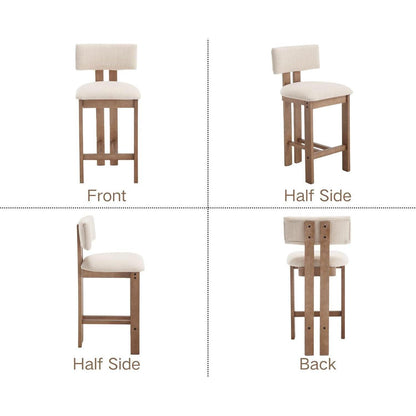 Beige Barhocker Set aus Holz mit Lehne – Komfort & Stil