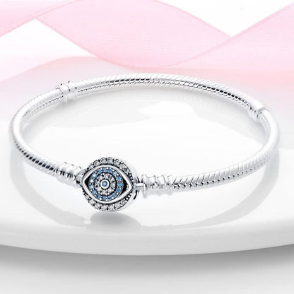 Sterling Silber Schlangen Gliederarmband mit Zirkonia, 19 cm