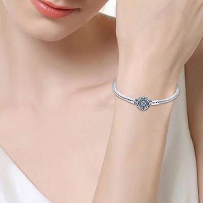 Sterling Silber Schlangen Gliederarmband mit Zirkonia, 19 cm
