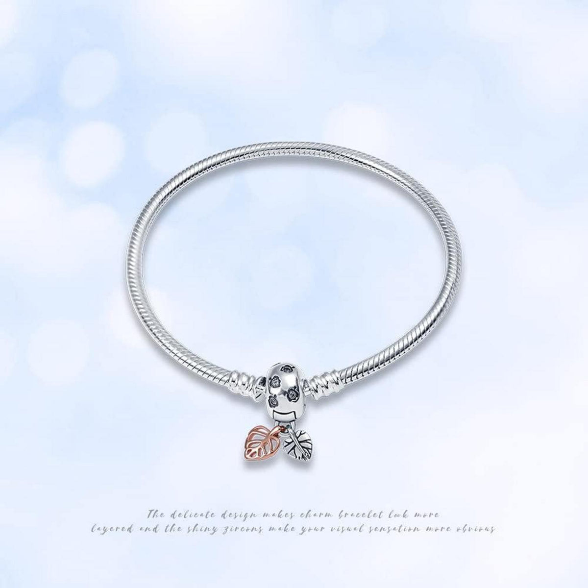 925 Sterling Silber Schlangen Gliederarmband mit Zirkonia, Damen