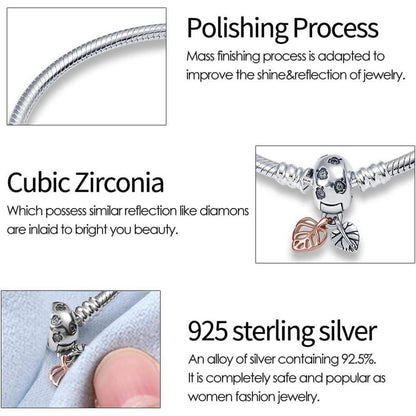 925 Sterling Silber Schlangen Gliederarmband mit Zirkonia, Damen