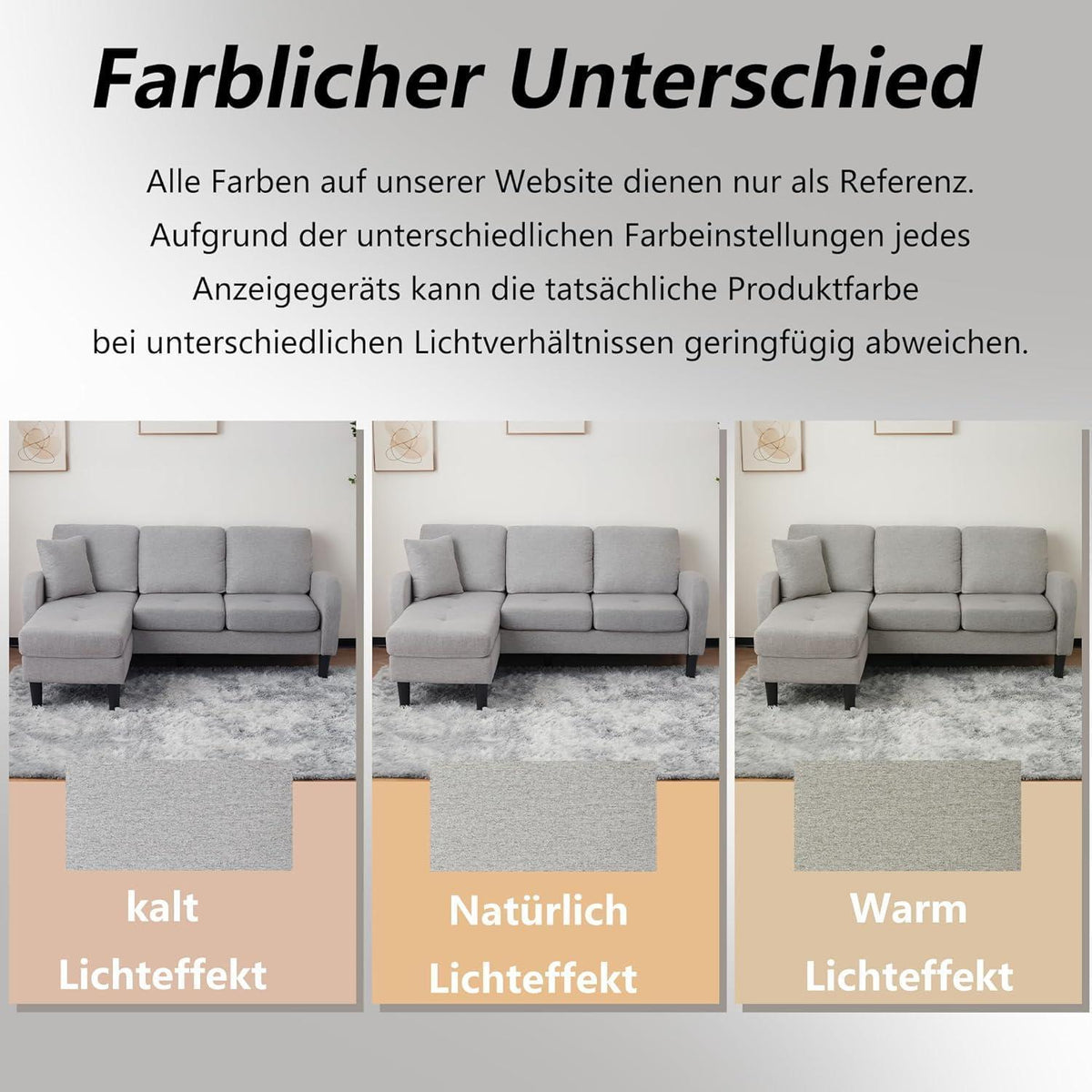 Eckcouch mit Chaiselongue – Grau, Modular & Platzsparend