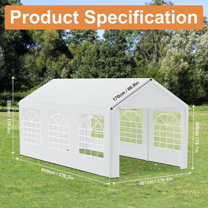 Party Zelt 3x6m Weiß – Wasserdicht & Stabil für Garten & Events