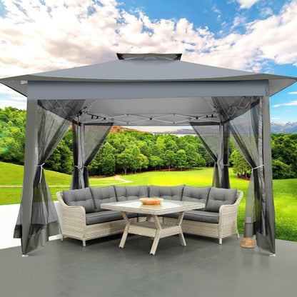 3x3 Pop Up Pavillon wasserdicht mit Moskitonetz & Seitenwänden