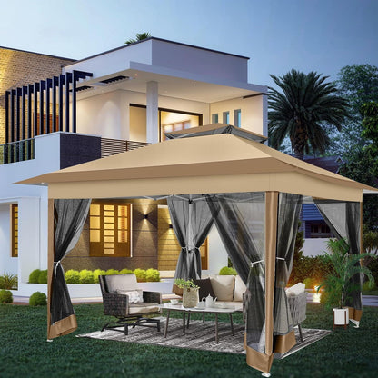 3x3 Pop-Up Pavillon wasserdicht mit Moskitonetz & Seitenwänden