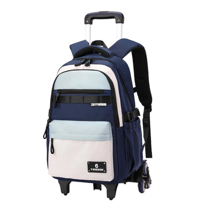 Schulrucksack mit Rollen für Kinder – Blauer Trolley Rucksack
