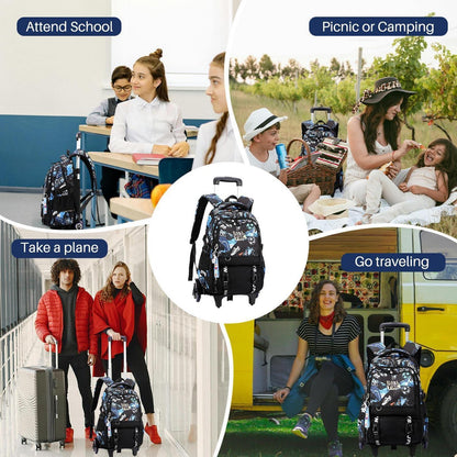 Schulrucksack mit Rollen für Kinder – Trolley Schultasche Jungen Mädchen