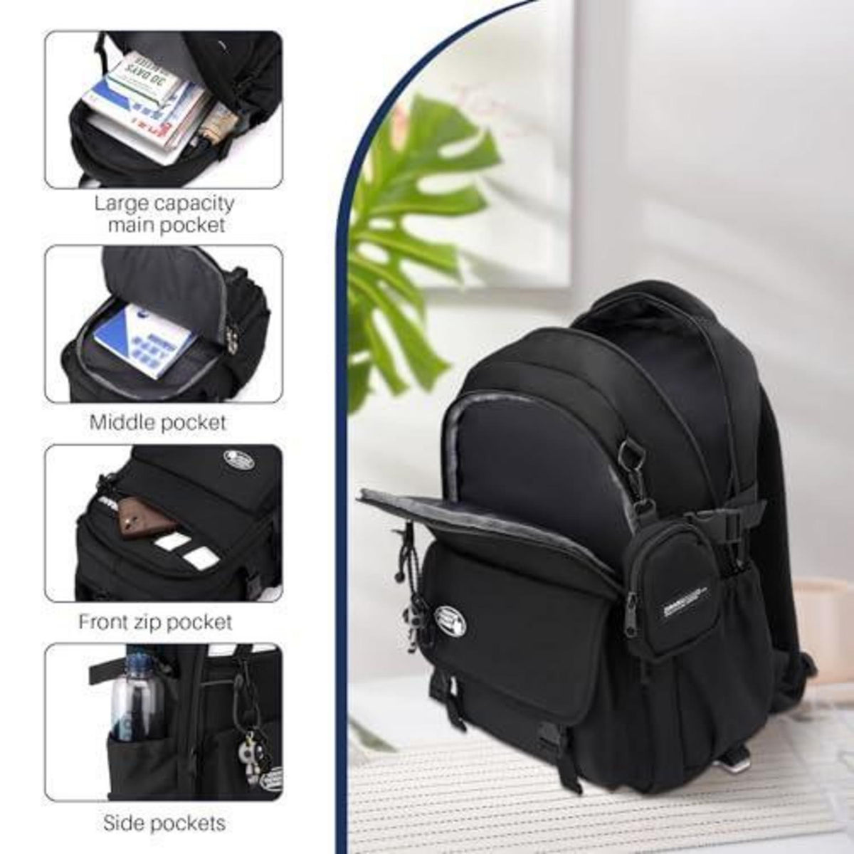 3er-Set Schulranzen mit Rollen – Kinder Schultasche Trolley Rucksack