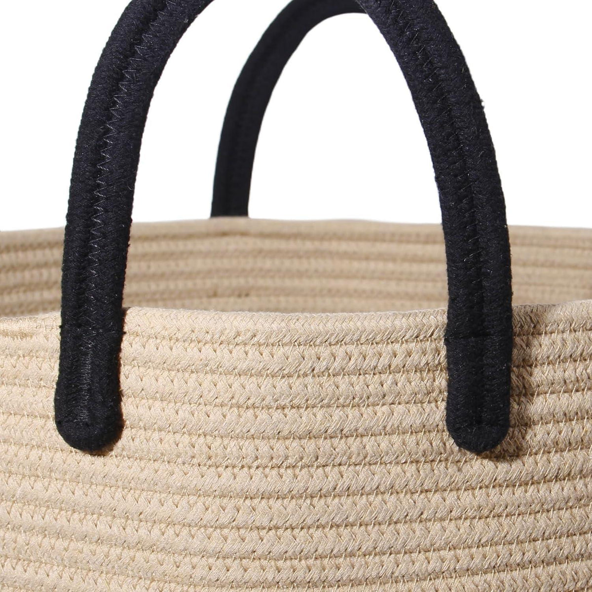 SYLANDO Wäschekorb geflochten, Aufbewahrungskorb Kinderzimmer, D 38 x H 50 CM