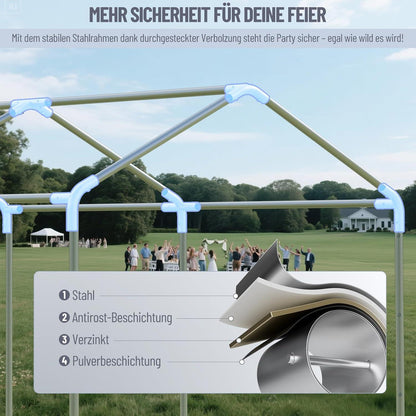 Partyzelts 3x4 – Wasserdicht, Stabil & Mit Seitenwänden