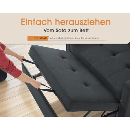Schlafsofa 186x122cm mit verstellbarer Rückenlehne & Stauraum
