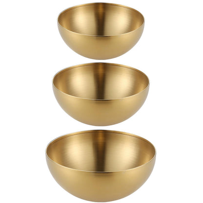 Reisschüsseln Edelstahl Gold Koreanisch 3er Set 15-25cm