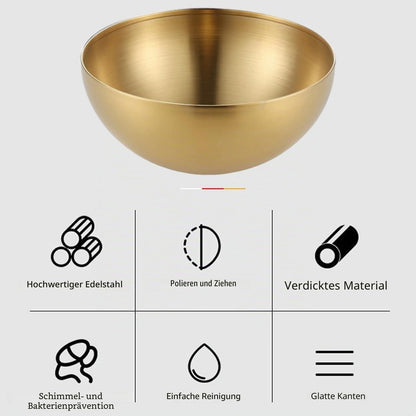 Reisschüsseln Edelstahl Gold Koreanisch 3er Set 15-25cm