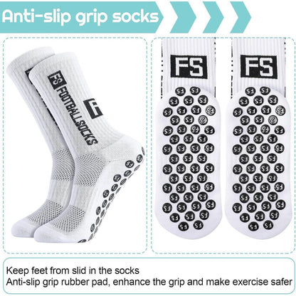 Fußballsocken mit Anti-Rutsch-Grip für Damen & Herren, 3 Paar