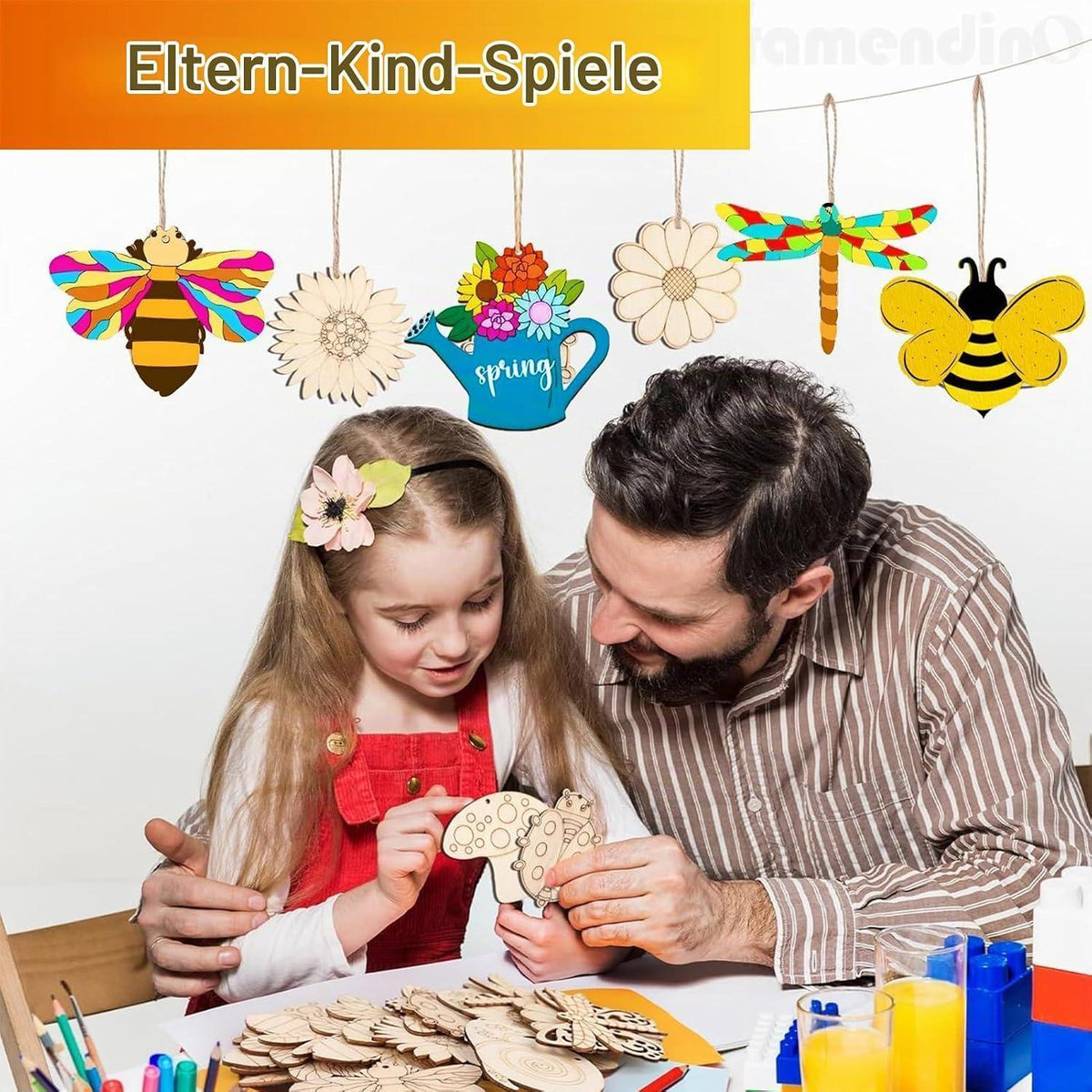Holztiere Bastelset für Kinder – 288 Teile zum Malen & Dekorieren