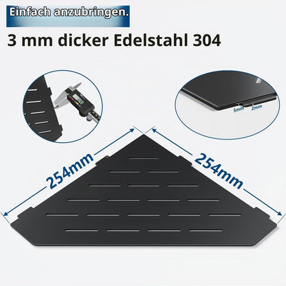 Eck-Duschregal Edelstahl 254mm Schwarz - 2er Set