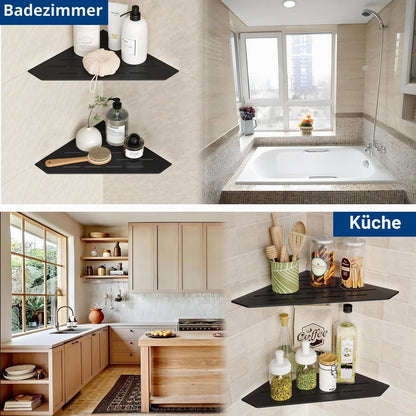 Eck-Duschregal Edelstahl 254mm Schwarz - 2er Set