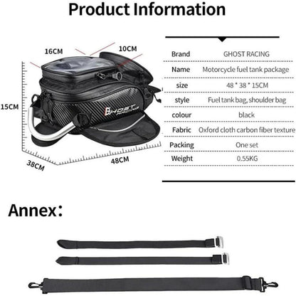 Motorrad Tankrucksack Oxford mit Handyfach & Magnetverschluss