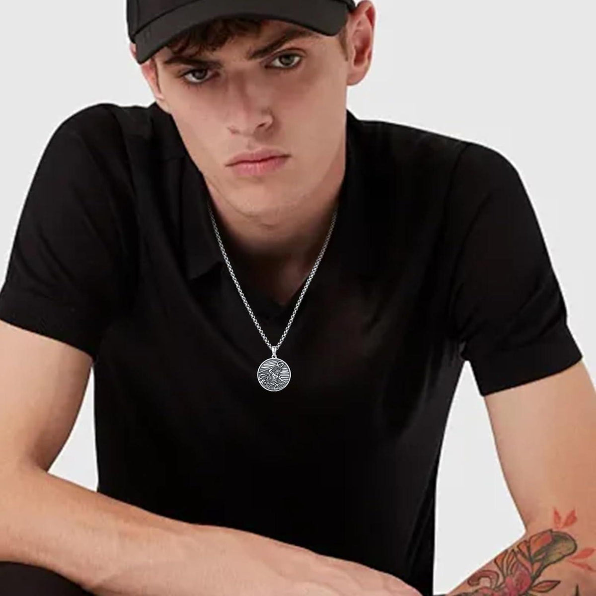 925 Sterling Silber Dreizack Halskette Poseidon Amulett Geschenk