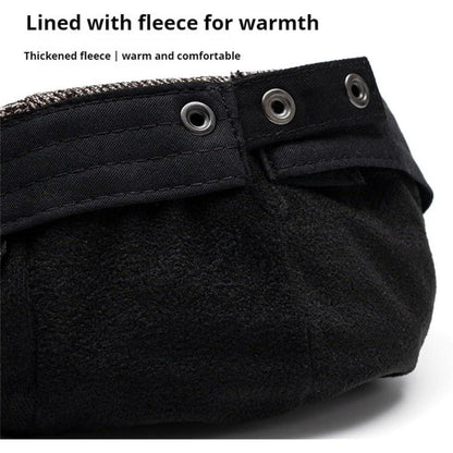 Herren Schiebermütze Winter - Flat Cap Schwarz, Größe M-L