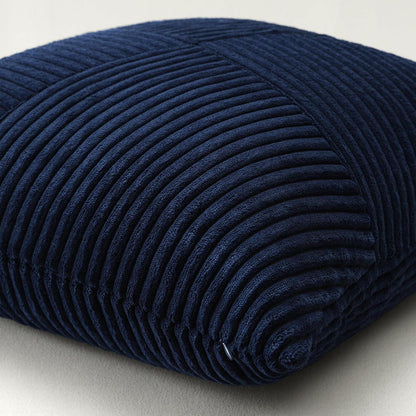 Cord Kissenbezug 50x50 cm, Blau gestreift, 4er Set