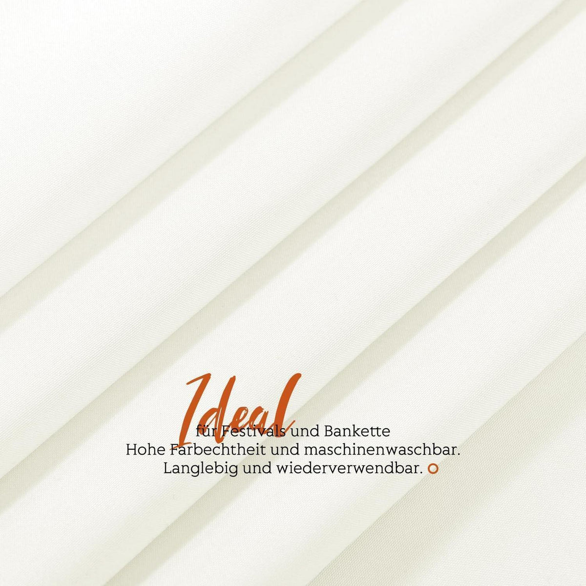 12x Elfenbein Biertisch Tischdecke 250x100cm – Waschbar & Blickdicht