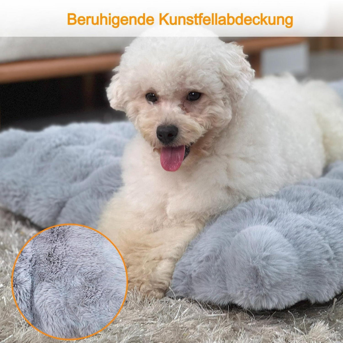 XXXL Hundebett flauschig & waschbar – 130x110x12 cm