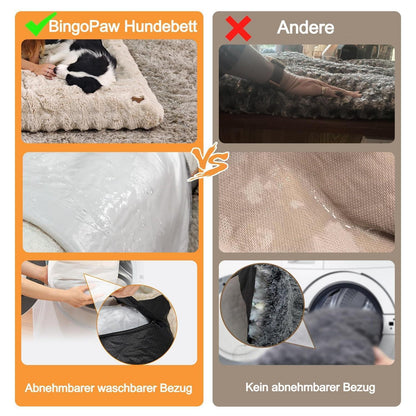 XXXL Hundebett flauschig & waschbar – 130x110x12 cm