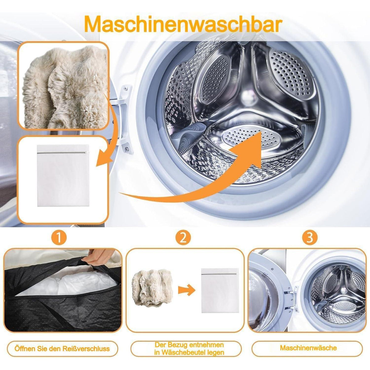 XXXL Hundebett flauschig & waschbar – 130x110x12 cm