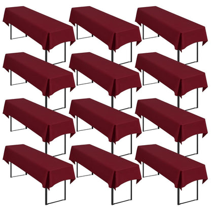 12x Biertisch Tischdecke Burgund – 250x100 cm, Waschbar & Pflegeleicht