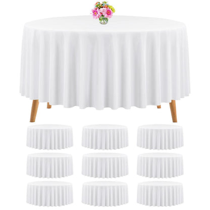 10er Pack Runde Tischdecke Weiß 120 Zoll – Hochzeit, Party, Buffet