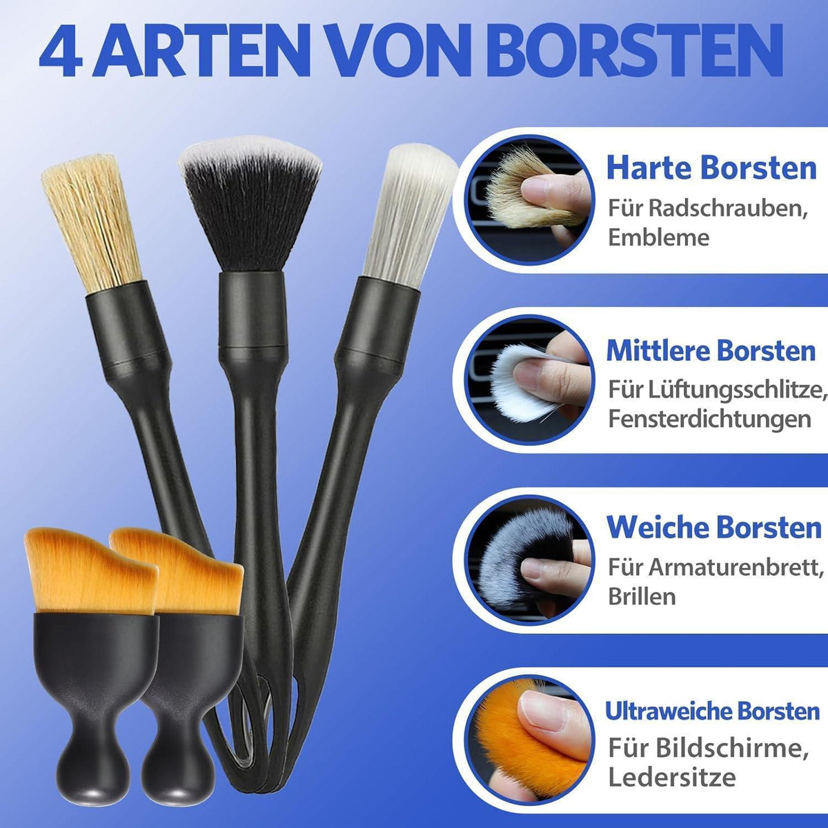10-tlg. Autopflege Set – Mikrofasertücher & Detailbürsten