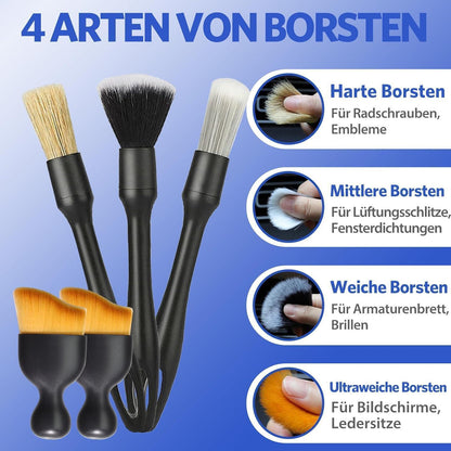 10-tlg. Autopflege Set – Mikrofasertücher & Detailbürsten